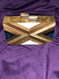 Marble Wood Clutch