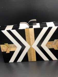 Zebra Wood Clutch