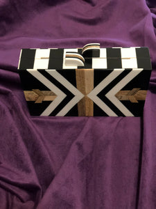 Zebra Wood Clutch